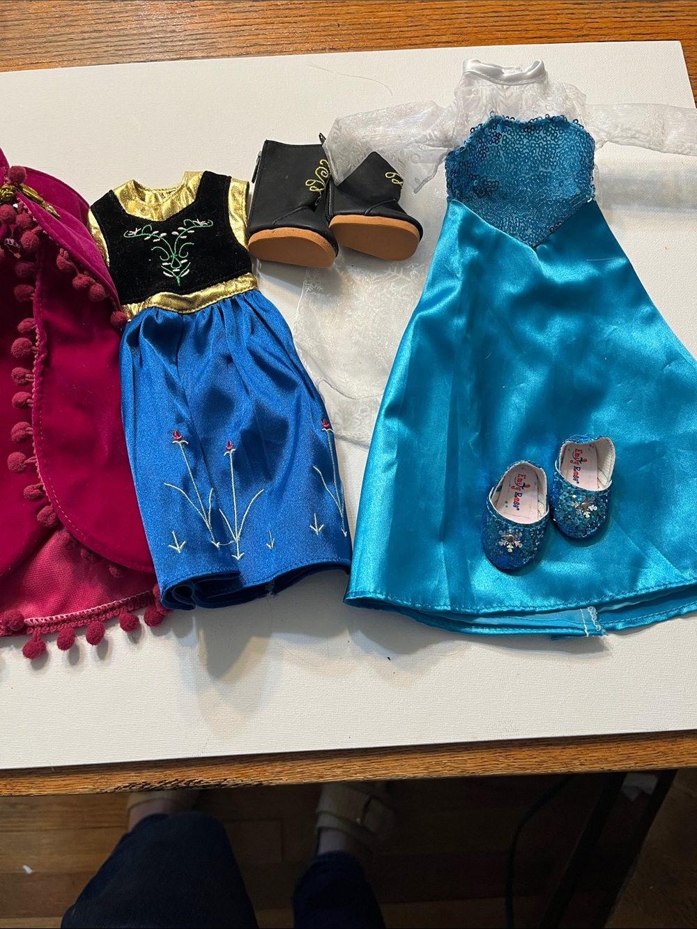 Emily Rose 14 Inch Doll Princess Dress-Up Set in Teal, Blue, Black & Magenta